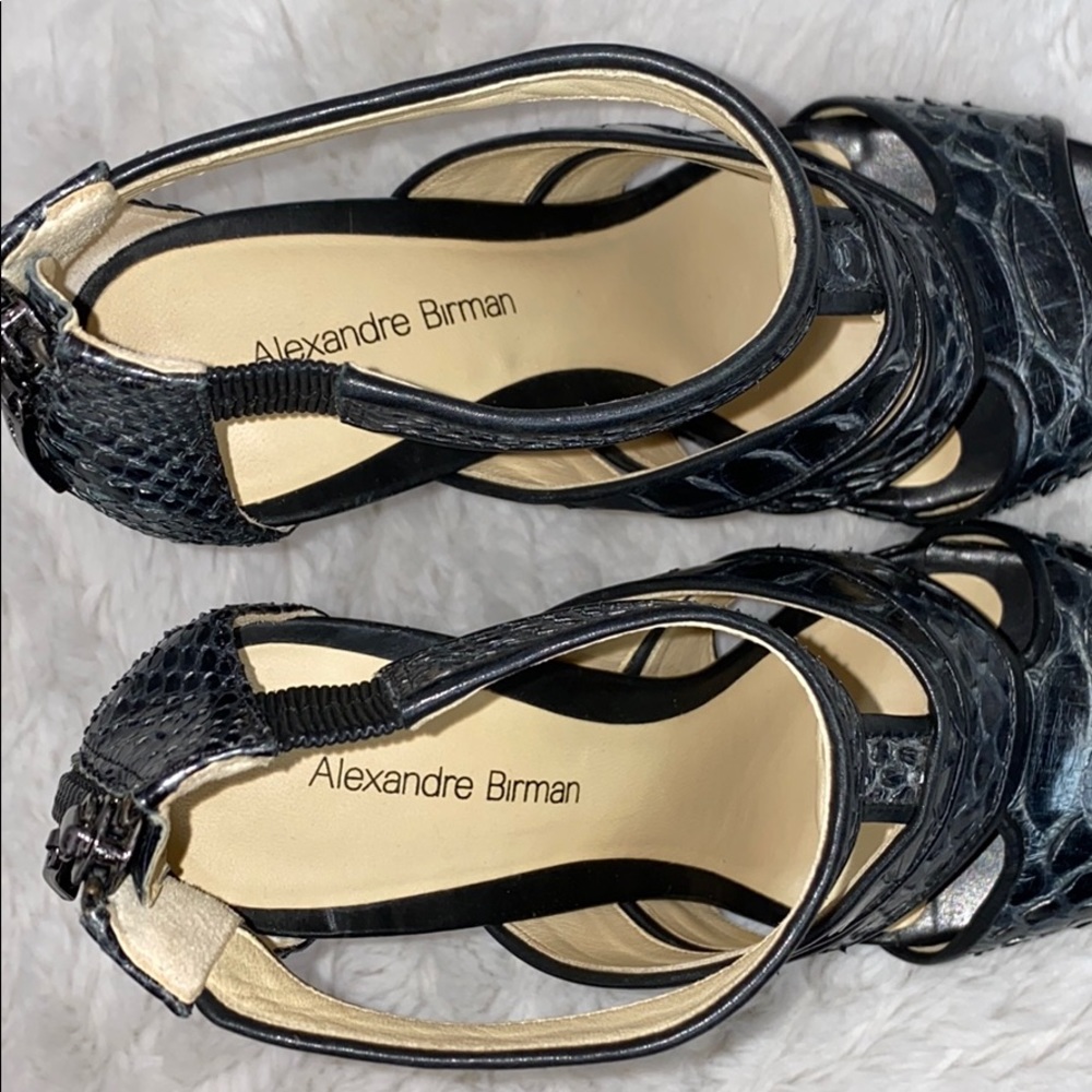 Alexandre Birman python leather open toe pumps 6 - Picture 3 of 9
